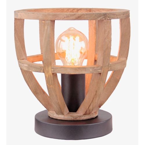 Brilliant Tafellamp Matrix Nature Wood Hout Zwart ⌀20cm E27