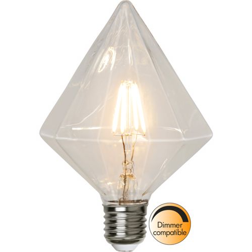 Diamant Lamp - E27 - 3.2w - Extra Warm Wit - 2700k - Dimbaar - Filament - Helder
