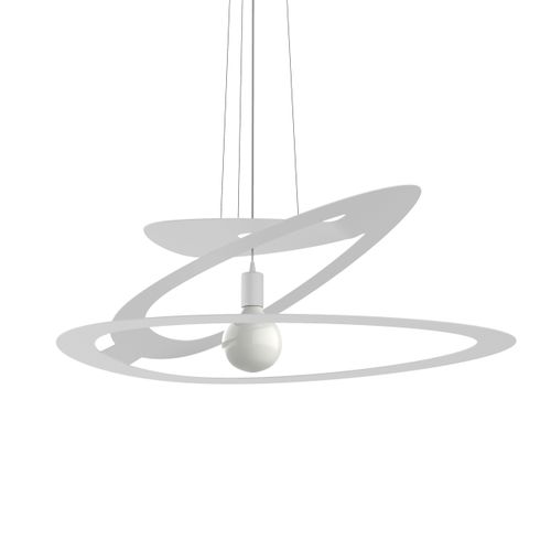 Dilate Hanglamp, 1x E27, Metaal, Wit Mat, D.80cm