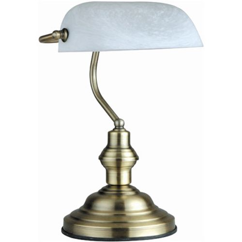 Globo Tafellamp Antique Messing Wit