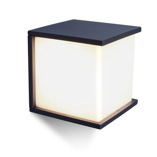 Lutec Buiten Wandlamp Cube Antraciet 60w